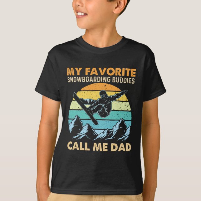 Camiseta Mis Amigos De Snowboard Favoritos Me Llaman Papá - (Anverso)