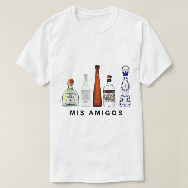 Camiseta Mis amigos tequila graciosa mujer sarcástica (Diseño del anverso)