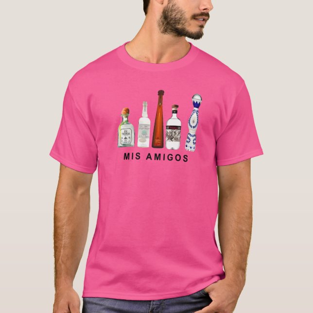 Camiseta Mis amigos tequila mujeres sarcásticas de moda (Anverso)