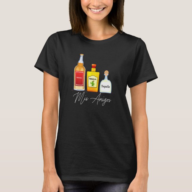 Camiseta Mis Amigos Tequila Trendy Beaying (Anverso)