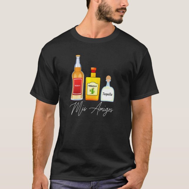 Camiseta Mis Amigos Tequila Trendy Beaying (Anverso)