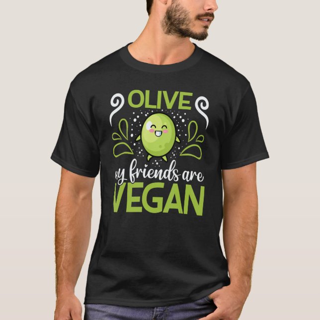 Camiseta Mis amigos veganos son aceitunas (Anverso)