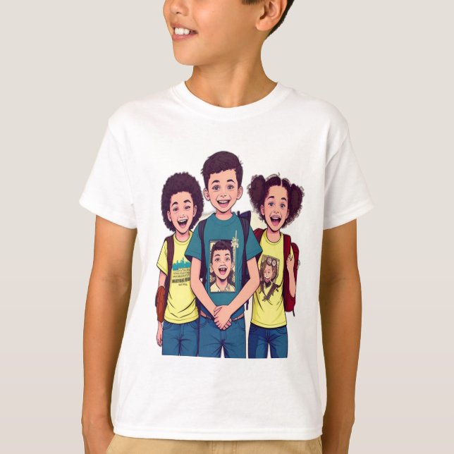 Camiseta Mis amigos y yo en la escuela (Anverso)