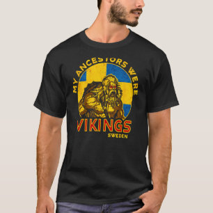 Camiseta Mis Ancestros Eran Vikings Bandera Sueca De Suecia