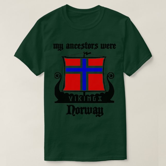Camiseta Mis ancestros visitaban Noruega (Diseño del anverso)