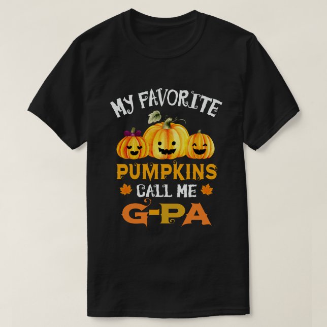 Camiseta Mis calabazas favoritas me llaman G-pa Funny Hallo (Diseño del anverso)