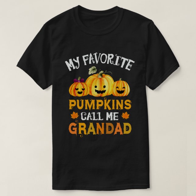 Camiseta Mis calabazas favoritas me llaman Grandad Hallowee (Diseño del anverso)