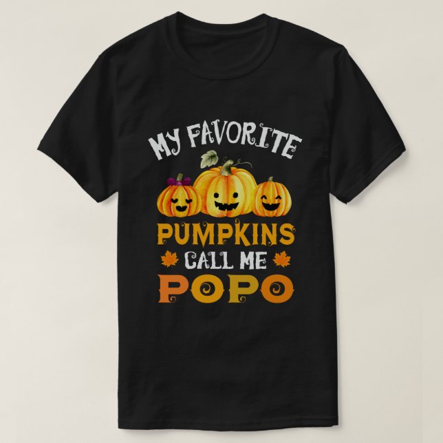 Camiseta Mis calabazas favoritas me llaman Popo Funny Hallo (Diseño del anverso)