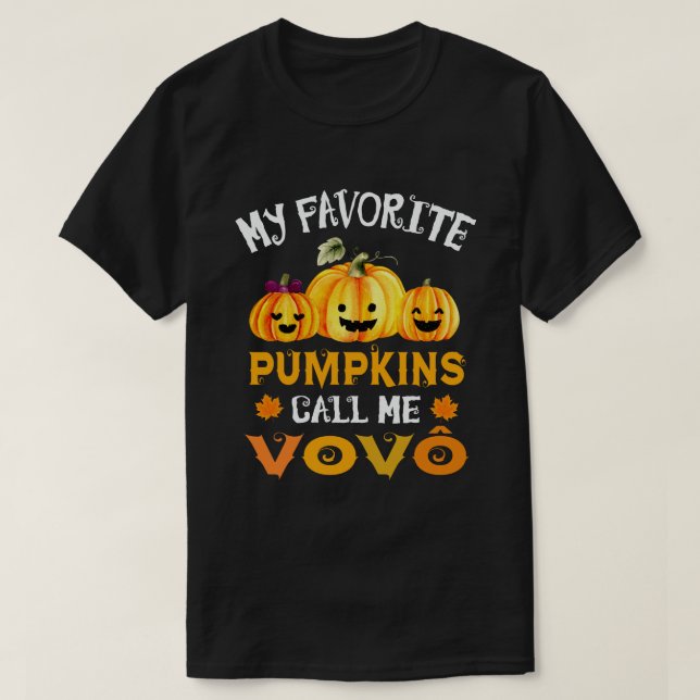 Camiseta Mis calabazas favoritas me llaman Vovo Funny Hallo (Diseño del anverso)