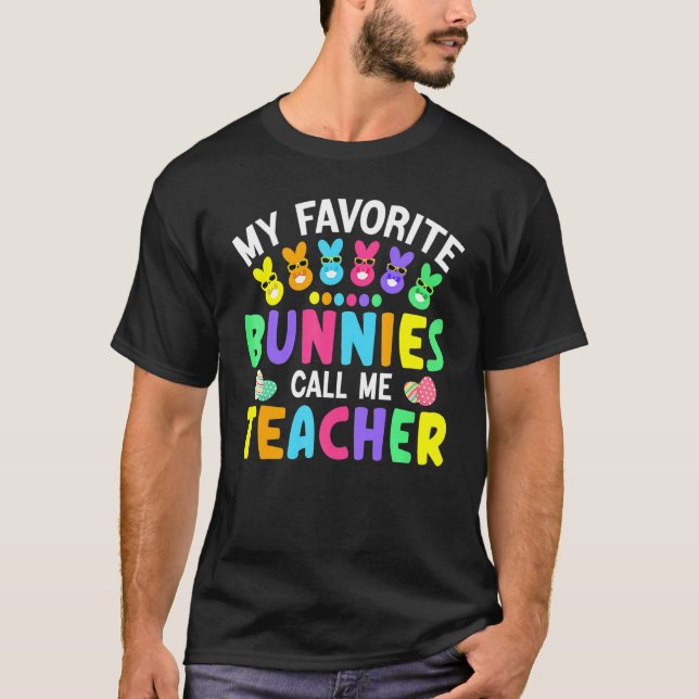 Camiseta Mis conejitos favoritos me llaman Bunn de aula de  (Anverso)