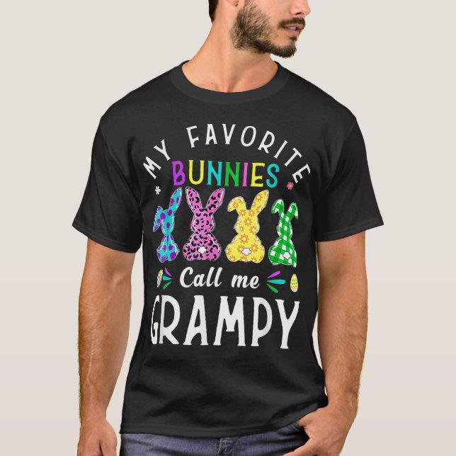 Camiseta Mis conejitos favoritos me llaman Grampy Bunny Egg (Anverso)