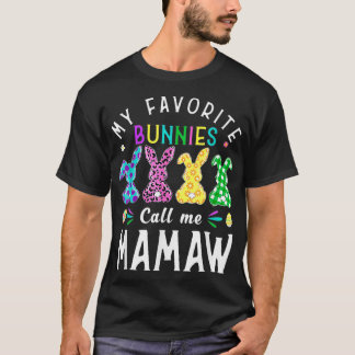 Camiseta Mis conejitos favoritos me llaman Mamaw Bunny Egg 