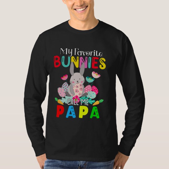 Camiseta Mis conejitos favoritos me llaman papá Funny Easte (Anverso)
