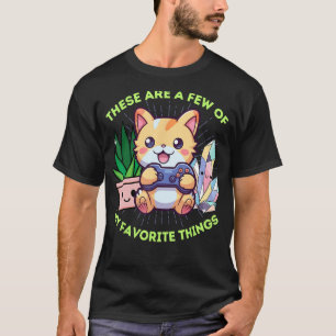 Camiseta Mis Cosas Favoritas Cats Plantas Juegos y Cristale