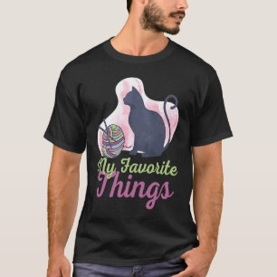 Camiseta Mis cosas favoritas Gatos y ganchillo Artes y man