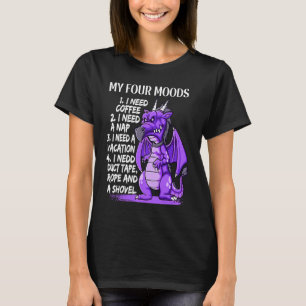 Camiseta Mis cuatro estados de ánimo necesito café bebedor