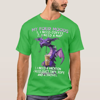 Camiseta Mis cuatro estados de ánimo Necesito café Necesito