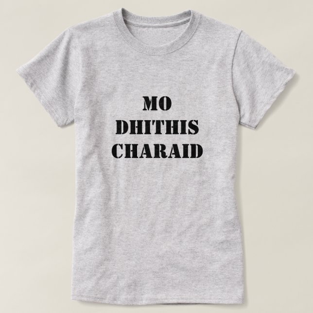 Camiseta mis dos amigos | mo dhithis charaid (Diseño del anverso)