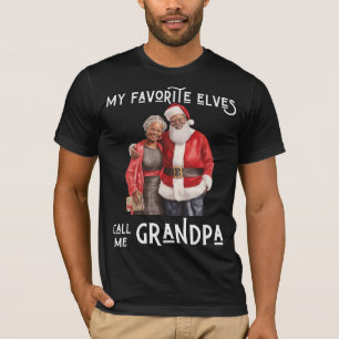 Camiseta Mis elfos favoritos me llaman abuelo Melanin Pa ne