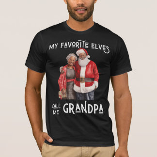 Camiseta Mis elfos favoritos me llaman abuelo Melanin Pa ne