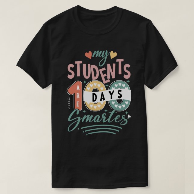Camiseta mis estudiantes 100 días más inteligentes (Diseño del anverso)