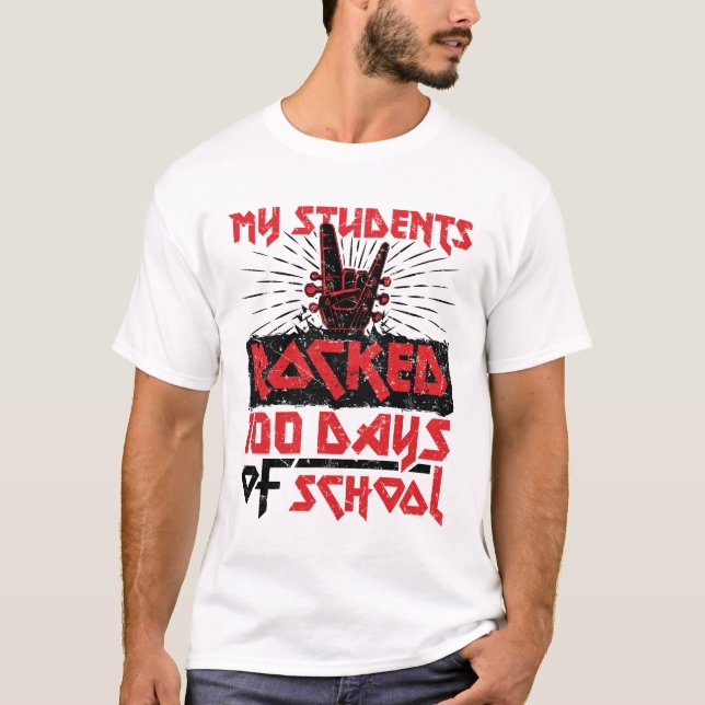 Camiseta Mis estudiantes pasaron 100 días de profesor escol (Anverso)