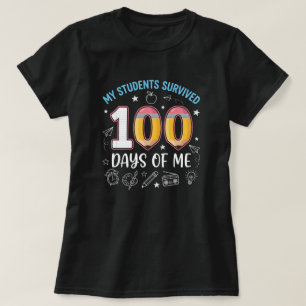 Camiseta Mis estudiantes sobrevivieron 100 días conmigo, di