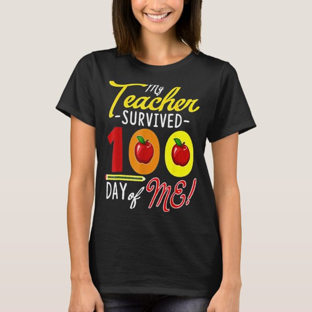 Camiseta Mis Estudiantes Sobrevivieron A 100 Días De Mi Pro (Anverso)