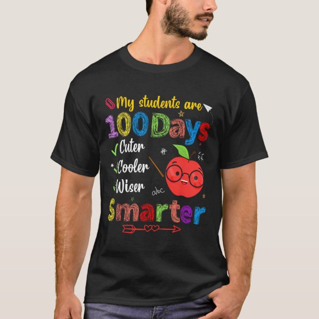 Camiseta Mis estudiantes son 100 días más inteligentes lind (Anverso)