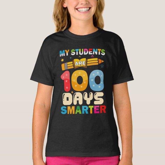 Camiseta Mis estudiantes son 100 días más inteligentes Prof (Anverso)
