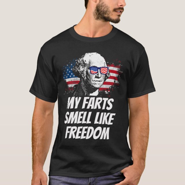 Camiseta Mis Faros Huelen Como Libertad Graciosa 4 De Julio (Anverso)