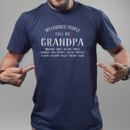 Camiseta Mis favoritos me llaman abuelo o nombre personaliz