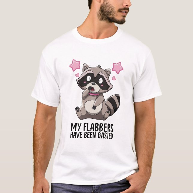 Camiseta Mis Flabbers Han Sido Gastados - Cute Raccoon Kawa (Anverso)