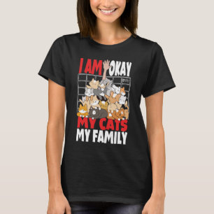 Camiseta Mis gatos mi familia mujeres negras
