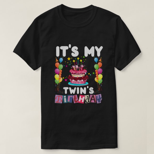Camiseta Mis gemelos Familia Cumpleaños Coincidiendo con Ho (Diseño del anverso)