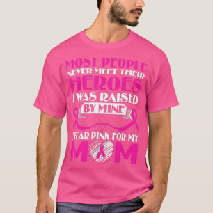 Camiseta Mis Héroes Llevo El Rosa Por Mi Mamá Cáncer De Mam