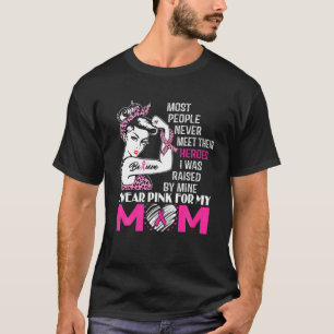Camiseta Mis Héroes Llevo El Rosa Por Mi Mamá Cáncer De Mam