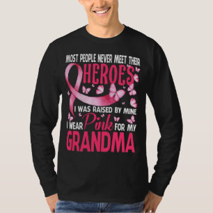 Camiseta Mis Héroes Llevo Pink Para El Cáncer De Mama De Mi