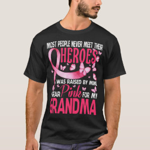 Camiseta Mis Héroes Llevo Pink Para El Cáncer De Mama De Mi