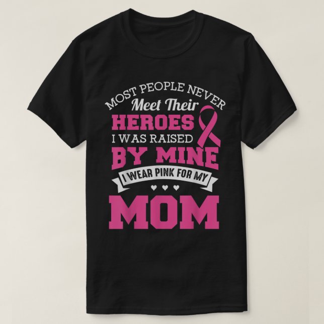 Camiseta Mis Héroes Que Uso Rosa Para Mi Mamá - Cáncer De M (Diseño del anverso)
