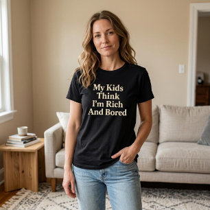 Camiseta Mis hijos piensan que soy rico y aburrido mamá pap
