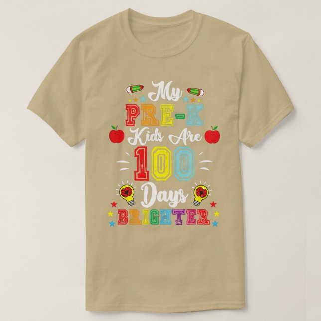 Camiseta Mis Hijos PreK Son 100 Días De Enseñanza O Stud Br (Diseño del anverso)
