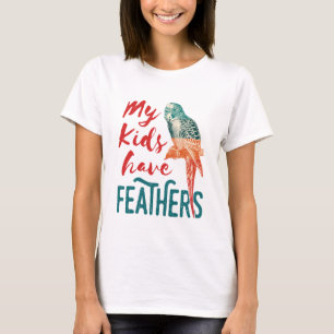 Camiseta Mis Hijos Tienen Madre De Budgie Parakeet Mamá