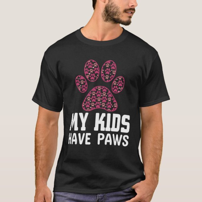Camiseta Mis hijos tienen patas citando para gato canino (Anverso)