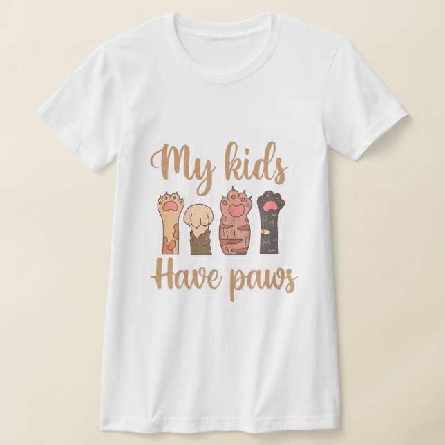 Camiseta Mis Hijos Tienen Paws - Mascota De Impresión De Pa (Distribución)