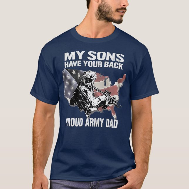 Camiseta Mis Hijos Tienen Tu Espalda Orgullosa Ejército, Pa (Anverso)