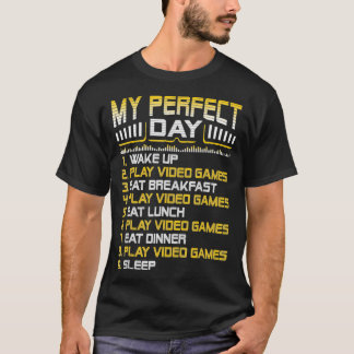 Camiseta Mis juegos de video de día perfecto Gracioso Guay
