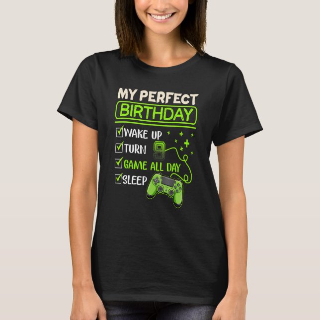 Camiseta Mis juegos de video del día perfecto para el 9 de  (Anverso)
