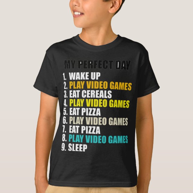 Camiseta Mis juegos de video perfecto para jugar el día com (Anverso)