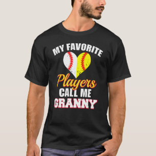 Camiseta Mis jugadores favoritos me llaman Abuela Béisbol S